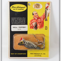 Vintage Fred Arbogast Black Coachdog Hula Popper On Card 