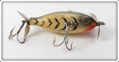 Vintage Pflueger White Black Ribs Scoop Lure 