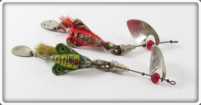 Vintage Pflueger Red & Green Snapie Lure Pair