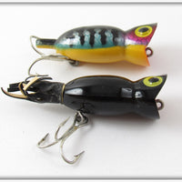 Arbogast Perch & Black Ultra Light Hula Popper Pair