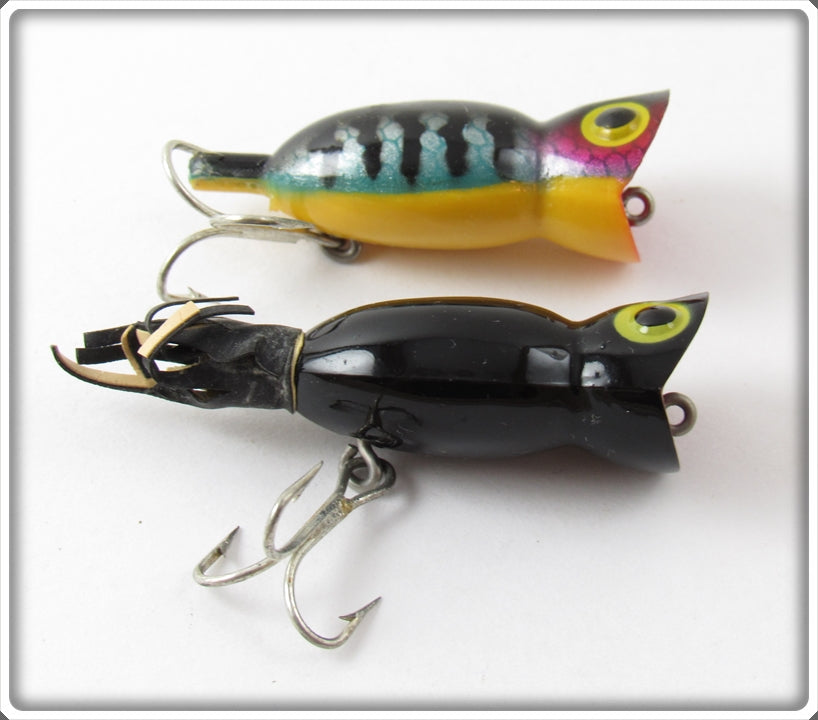 Arbogast Perch & Black Ultra Light Hula Popper Pair