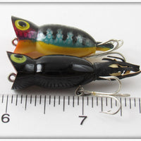 Arbogast Perch & Black Ultra Light Hula Popper Pair
