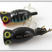 Arbogast Perch & Black Ultra Light Hula Popper Pair