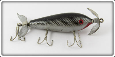 Neal Silver & Black Scale Wooden Spinner Minnow