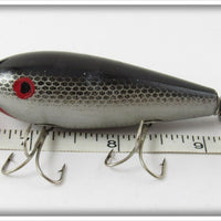 Neal Silver & Black Scale Wooden Spinner Minnow