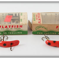 Helin Orange & Black Fly Rod Flatfish Lure Pair In Boxes 