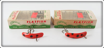 Helin Orange & Black Fly Rod Flatfish Lure Pair In Boxes 