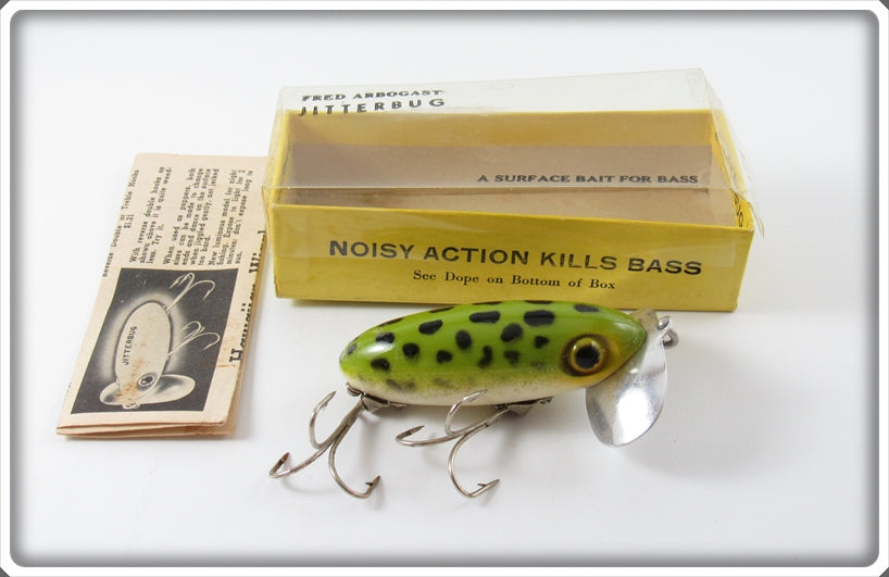 Vintage Fred Arbogast Frog Jitterbug Lure In Box