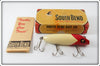 South Bend Red Arrowhead White Body Bass Oreno Lure In Box