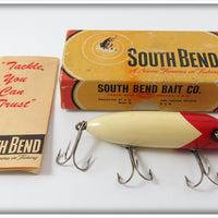 South Bend Red Arrowhead White Body Bass Oreno Lure In Box