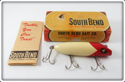 South Bend Red Arrowhead White Body Bass Oreno Lure In Box