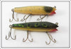 Vintage Creek Chub Silver Flash & Frog Darter Lure Pair 