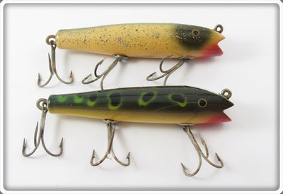 Vintage Creek Chub Silver Flash & Frog Darter Lure Pair 