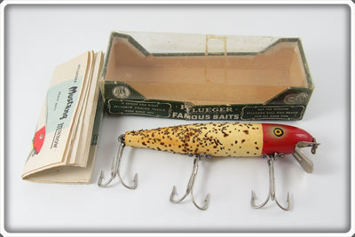 Vintage Pflueger White Red Silver Sparks Palomine Lure In Box 
