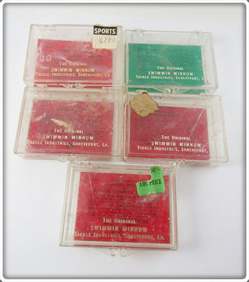 Tackle Industries Lot Of Five Empty Swimmin Minnow Boxes