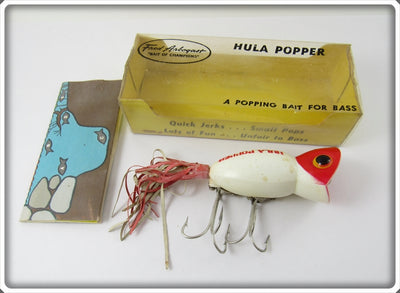 Arbogast Red & White Hula Popper In Correct Box 750 R