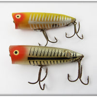 Heddon Chugger Pair: Yellow Shore & Silver Shore