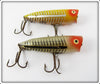 Heddon Chugger Pair: Yellow Shore & Silver Shore