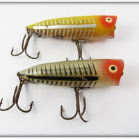 Heddon Chugger Pair: Yellow Shore & Silver Shore