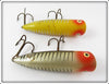 Heddon Chugger Pair: Yellow Shore & Silver Shore