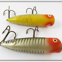 Heddon Chugger Pair: Yellow Shore & Silver Shore