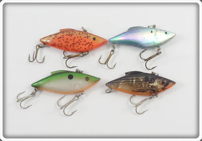 Unknown Rat L Trap Type Lot Of Four: Orange, Natural Hologram, Green, & Natural