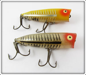 Heddon Chugger Pair: Yellow Shore & Silver Shore