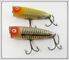 Heddon Chugger Pair: Yellow Shore & Silver Shore