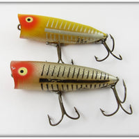 Heddon Chugger Pair: Yellow Shore & Silver Shore