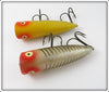 Heddon Chugger Pair: Yellow Shore & Silver Shore