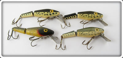 L & S Panfish Sinker Lot Of Four: Grey Coachdog, Black Coachdog, & Yellow Glitter