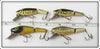 L & S Panfish Sinker Lot Of Four: Grey Coachdog, Black Coachdog, & Yellow Glitter