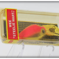 Storm Gold Fluorescent Red Stripe Wee Steelie Wart In Box 