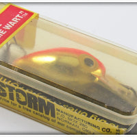 Storm Gold Fluorescent Red Stripe Wee Steelie Wart In Box
