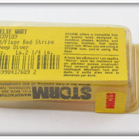 Storm Gold Fluorescent Red Stripe Wee Steelie Wart In Box