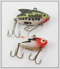 Vintage Heddon Baby Bass & Red Head White Sonic Lure Pair