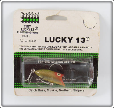 Vintage Heddon Perch Tiny Lucky 13 Lure On Card