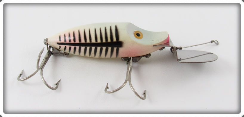 Vintage Heddon Pearl & Black Shore Go Deeper River Runt Lure