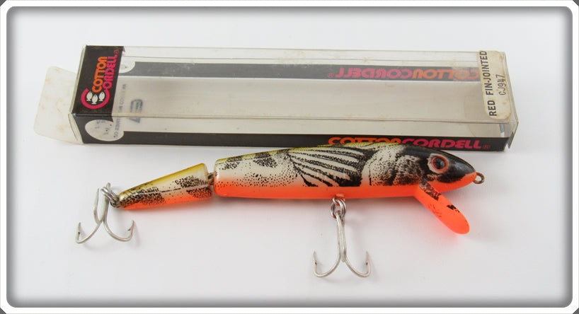 Vintage Cordell Natural Perch Jointed Red Fin Lure In Box