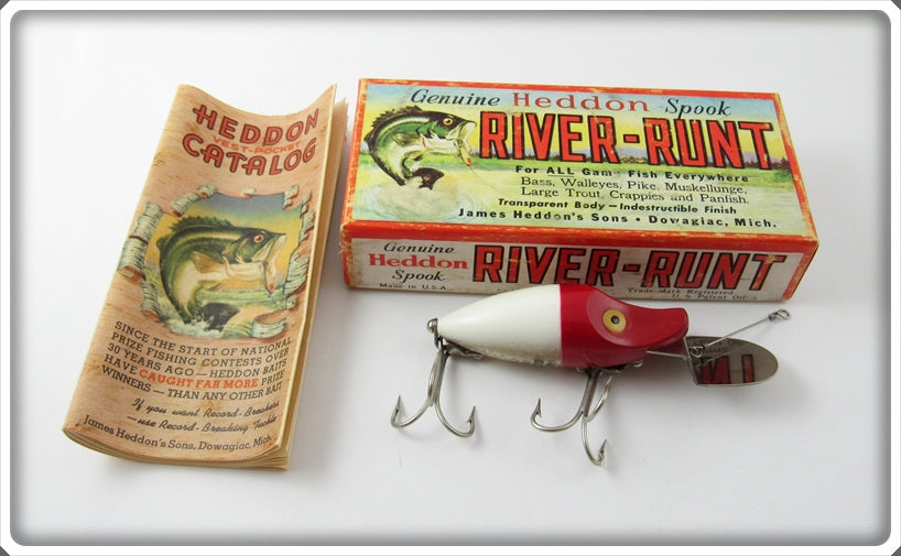 Heddon Red & White Midget Go Deeper River Runt In Box