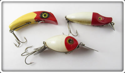 South Bend, Heddon & Arbogast Red & White Lot Of Three