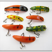 Helin Orange, Yellow & Frog Flatfish Lot Of Seven