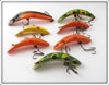 Helin Orange, Yellow & Frog Flatfish Lot Of Seven