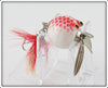 Vintage Worth White With Red Scales Flutter Fin Lure 