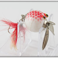 Vintage Worth White With Red Scales Flutter Fin Lure 