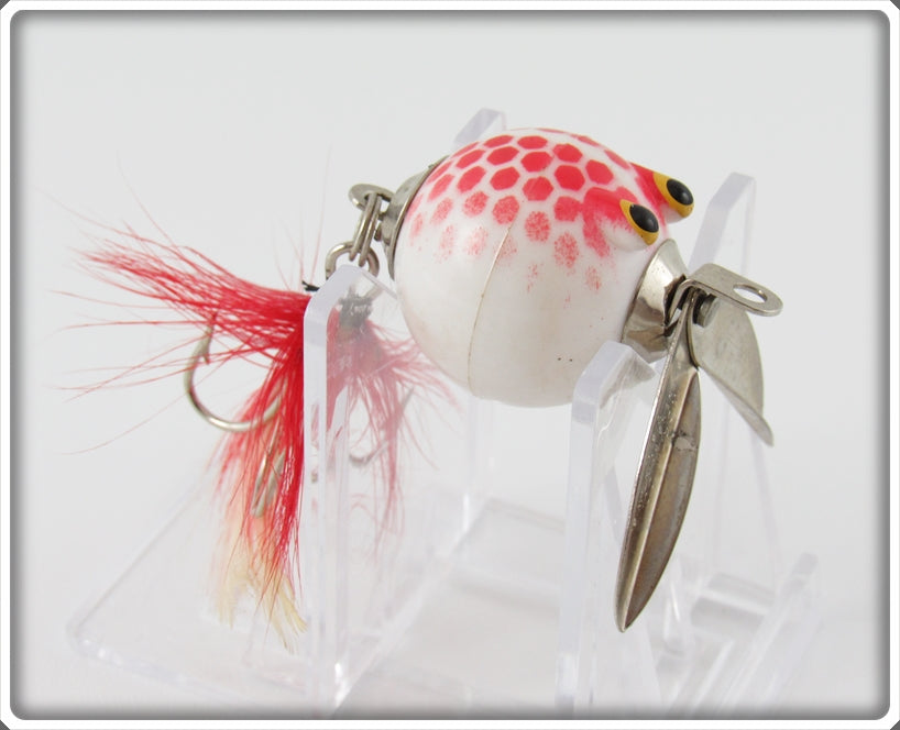 Vintage Worth White With Red Scales Flutter Fin Lure 