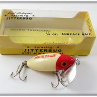 Arbogast Red & White Spinning Jitterbug In Box