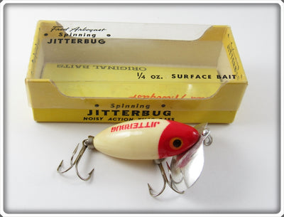 Arbogast Red & White Spinning Jitterbug In Box