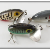 Arbogast Grey Scale, Coachdog & Bass Jitterbug Lot Of Three 