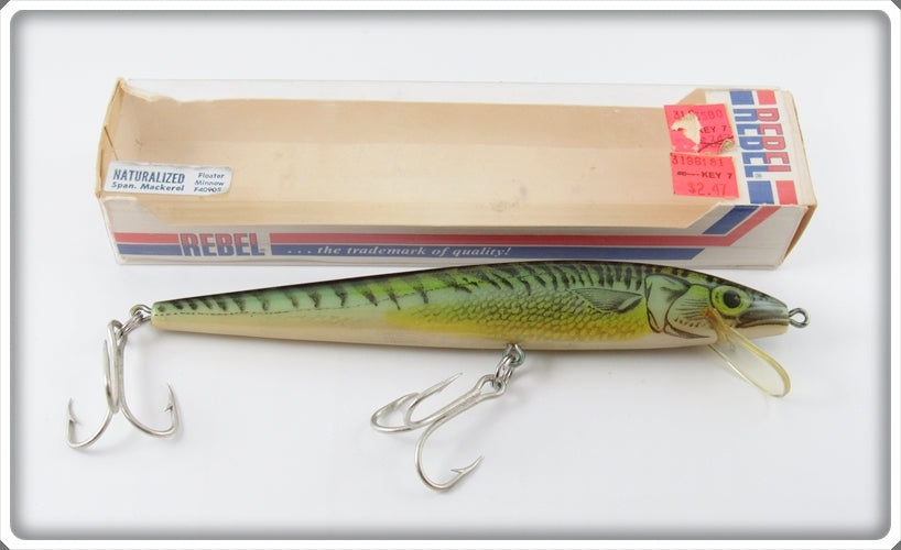 Rebel Naturalized Spanish Mackerel Floater Minnow Lure In Box